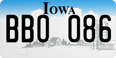 IA license plate BBO086