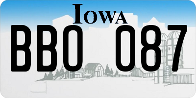 IA license plate BBO087