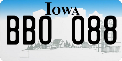IA license plate BBO088