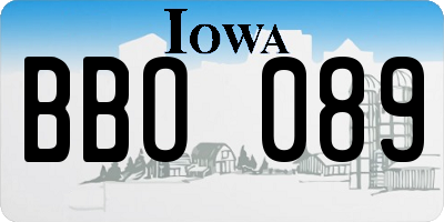 IA license plate BBO089