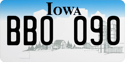 IA license plate BBO090