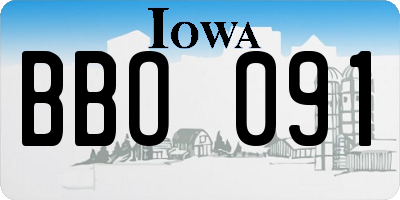 IA license plate BBO091