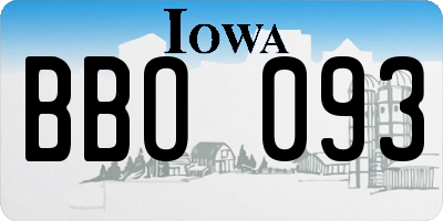 IA license plate BBO093