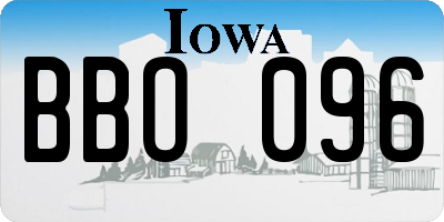 IA license plate BBO096