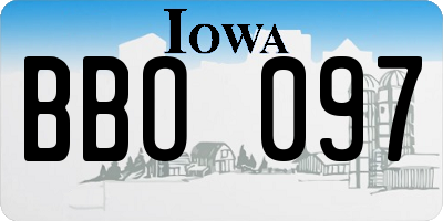 IA license plate BBO097