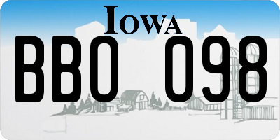 IA license plate BBO098