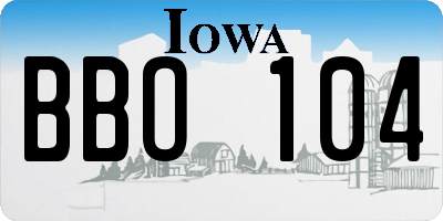 IA license plate BBO104