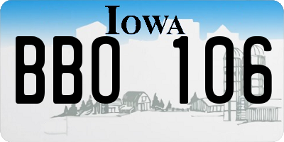 IA license plate BBO106