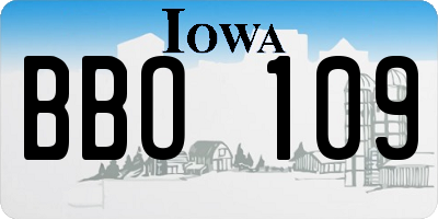 IA license plate BBO109