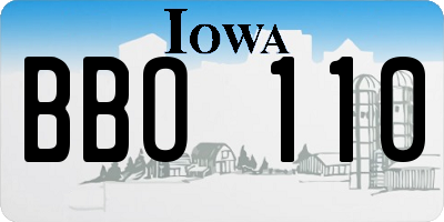 IA license plate BBO110