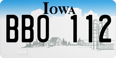 IA license plate BBO112