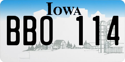 IA license plate BBO114