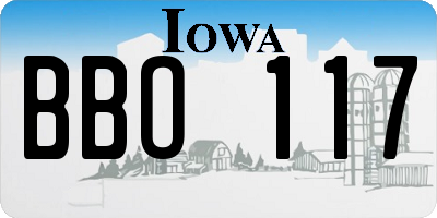 IA license plate BBO117