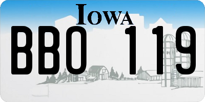 IA license plate BBO119
