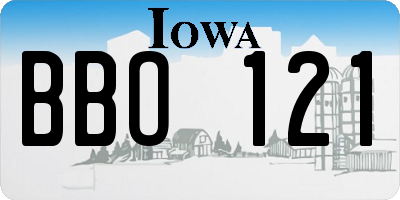 IA license plate BBO121