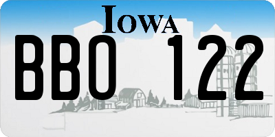 IA license plate BBO122