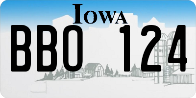 IA license plate BBO124