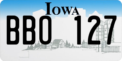 IA license plate BBO127
