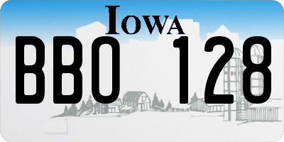 IA license plate BBO128