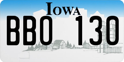 IA license plate BBO130