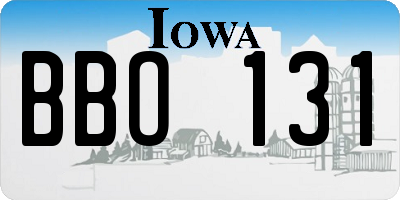IA license plate BBO131
