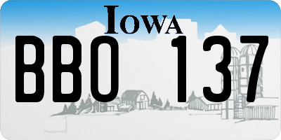 IA license plate BBO137