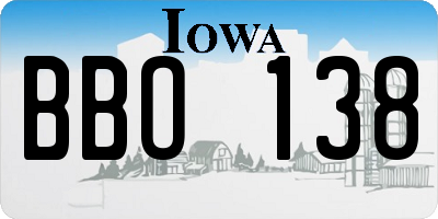 IA license plate BBO138