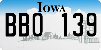 IA license plate BBO139