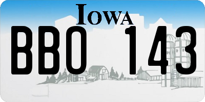 IA license plate BBO143