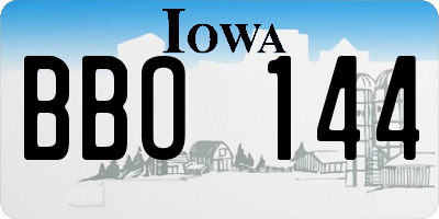 IA license plate BBO144