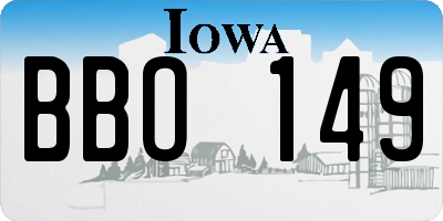 IA license plate BBO149
