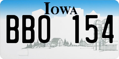 IA license plate BBO154