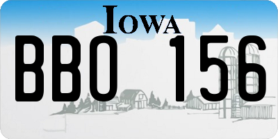 IA license plate BBO156