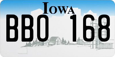 IA license plate BBO168