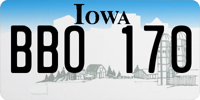 IA license plate BBO170