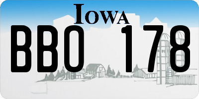 IA license plate BBO178
