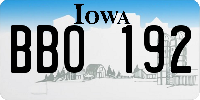 IA license plate BBO192