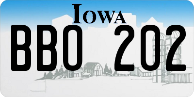 IA license plate BBO202