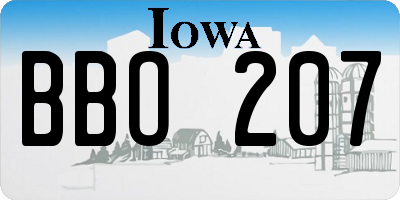 IA license plate BBO207