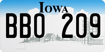 IA license plate BBO209