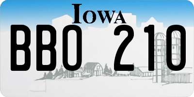 IA license plate BBO210