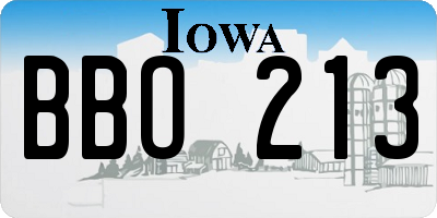 IA license plate BBO213