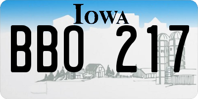 IA license plate BBO217