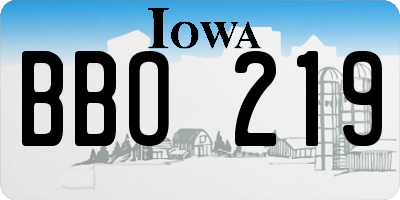 IA license plate BBO219