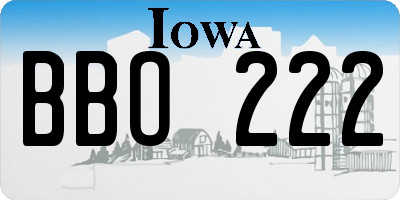 IA license plate BBO222