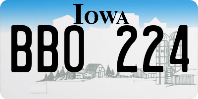 IA license plate BBO224
