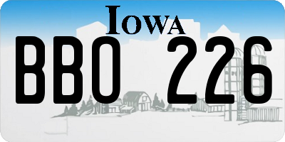 IA license plate BBO226