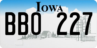 IA license plate BBO227