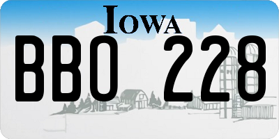 IA license plate BBO228