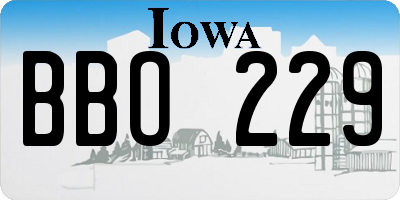 IA license plate BBO229